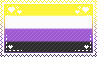 a stamp with the nonbinary flag.